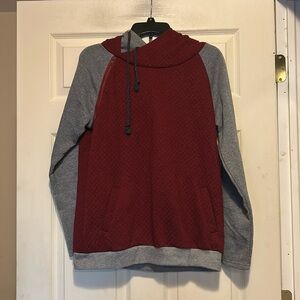 St. Jubileens Hoodie Size Medium Gray Burgundy